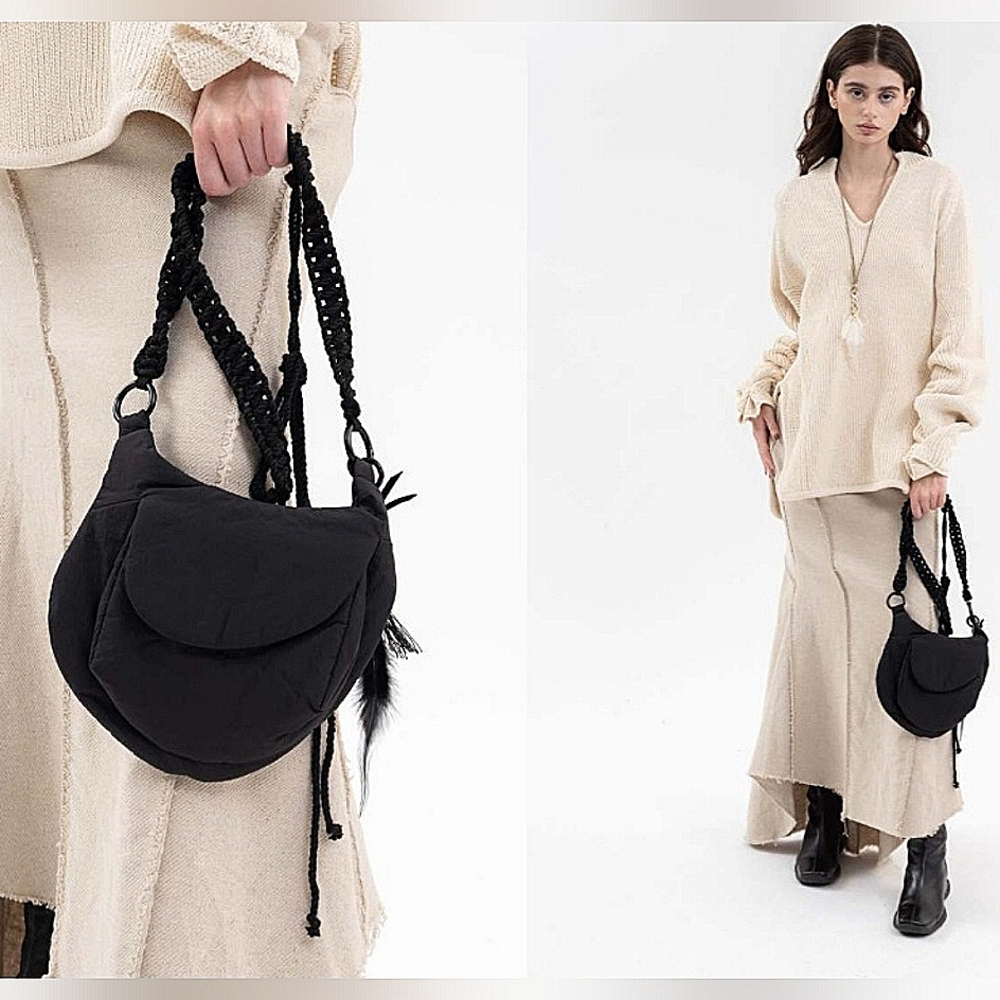 NWT HYEIN SEO BLACK SLING BAG W/ KEY RING Tech-Wear Crossbody Bag